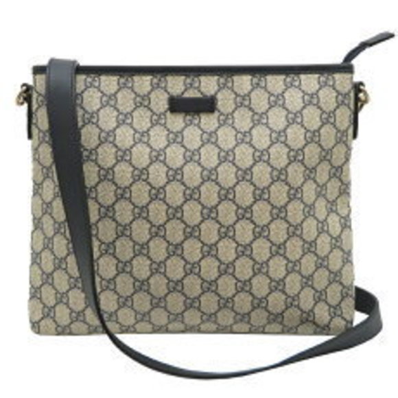 Gucci GG Supreme Shoulder Bag Beige Leather - Picture 1 of 9